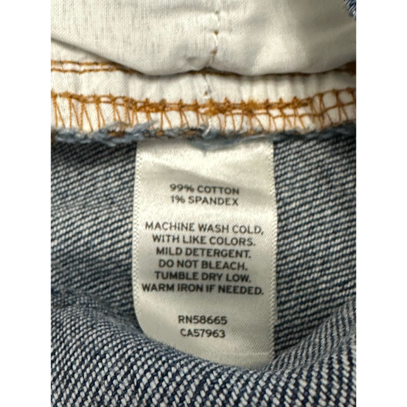 BP Womens Cut-Off Shorts Blue Distressed Frayed Dark Wash Stretch Denim 25 New - Picture 8 of 8